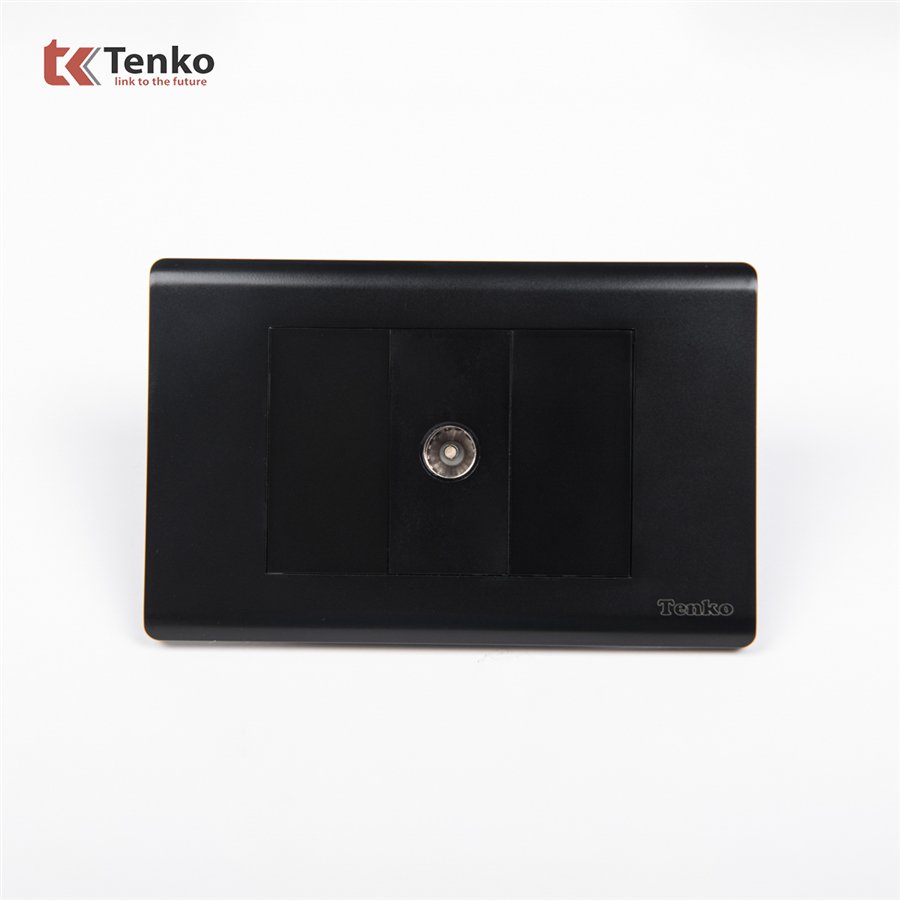 Ổ Cắm Tivi Cao Cấp TK-C25-071 - Mặt Nhựa PC Đen