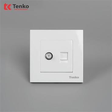 Ổ Cắm Tivi và LAN Nhựa Cao Cấp TT-51 Trắng