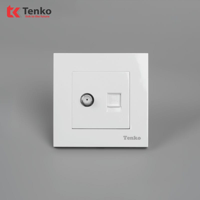 Ổ Cắm Tivi và LAN Nhựa Cao Cấp TT-51 Trắng