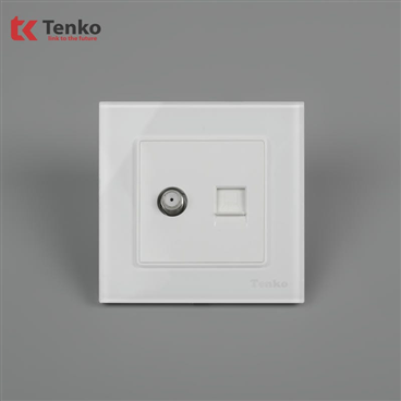 Ổ Cắm Tivi, Lan Mặt Kính Cường Lực F71D-51 Ttrắng
