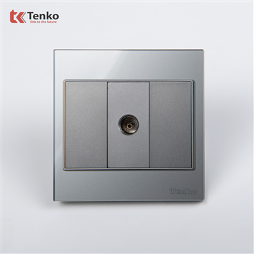 Ổ Cắm TV Kính Cường Lực Tenko TK-V18-071 Xám