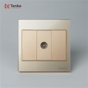 Ổ Cắm TV Mặt Kính Cường Lực Tenko TK-V18-071 Vàng