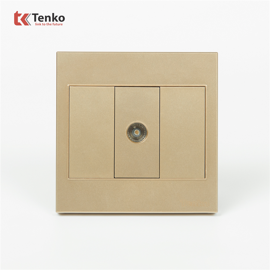 Ổ Cắm TV Mặt Nhựa ABS Tenko TK-V1-071 Vàng