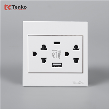 Ổ Cắm + USB + Type C Nhựa ABS Tenko TK-V1-045