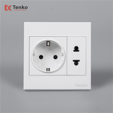 Ổ Điện 2 Chấu Chuẩn Đức Nhựa ABS Tenko TK-V1-059