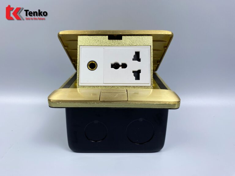 Ổ  Điện Âm Sàn Đồng+AUDIOTK-J05-09 Vàng