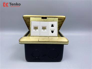 Ổ Điện Âm Sàn Đồng Nguyên Khối + LAN TK-J05-08