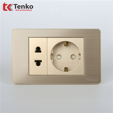 Ổ Điện Đôi 2 Chấu Chuẩn Đức Âm tường TK-C7G-059