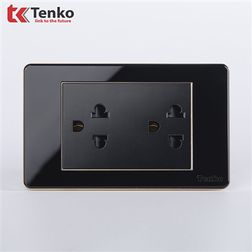Ổ Điện Đôi 3 Chấu Mặt Nhựa Epoxy TK-C26-044