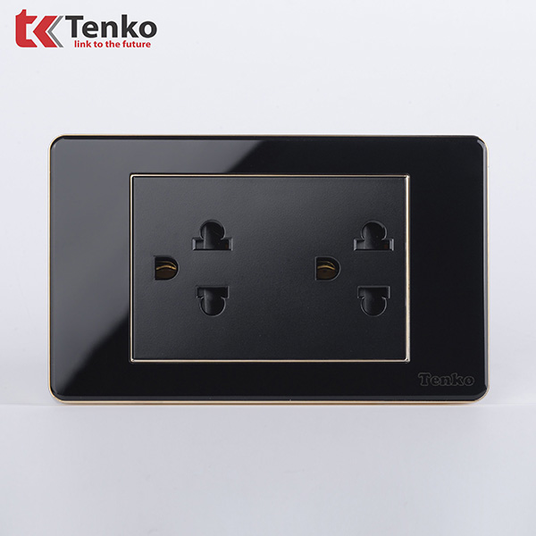 Ổ Điện Đôi 3 Chấu Mặt Nhựa Epoxy TK-C26-044