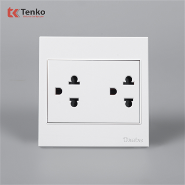 Ổ Điện Đôi 3 Chấu Nhựa ABS Tenko TK-V1-044