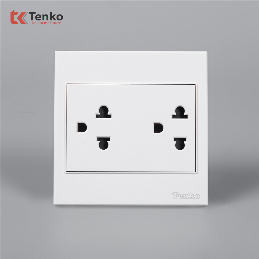 Ổ Điện Đôi 3 Chấu Nhựa ABS Tenko TK-V1-044