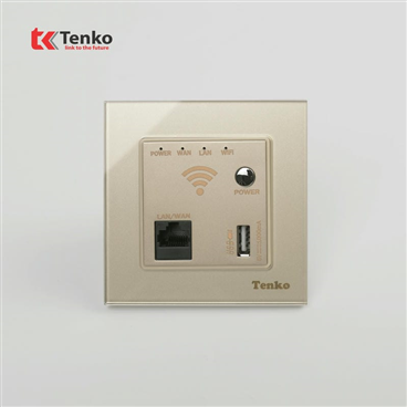 Ổ Wifi Âm Tường Mặt Kính Cường Lực F71D-69 Vàng