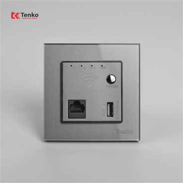 Ổ Wifi Âm Tường Mặt Kính Cường Lực F71D-69 Xám