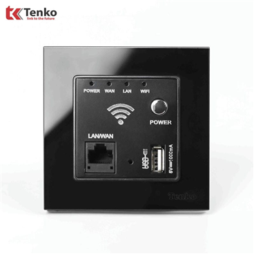 Ổ Wifi Âm Tường Mặt Kính Cường Lực F71D-69 Đen