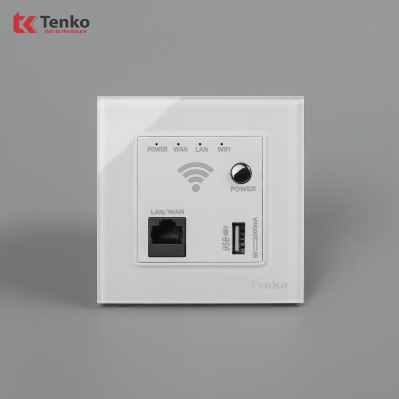 Ổ Wifi Âm Tường Mặt Kính Cường Lực F71D-69 Trắng