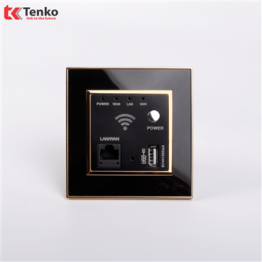 Ổ Wifi Âm Tường Mặt Nhựa Cao Cấp F66-69 Đen