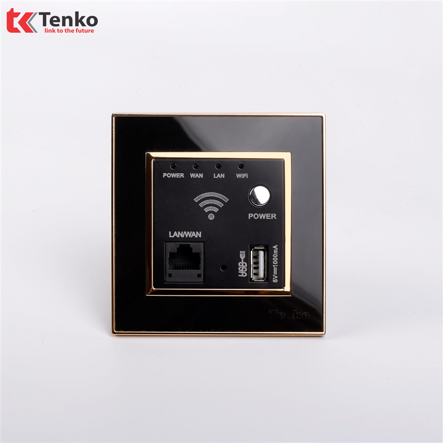 Ổ Wifi Âm Tường Mặt Nhựa Cao Cấp F66-69 Đen