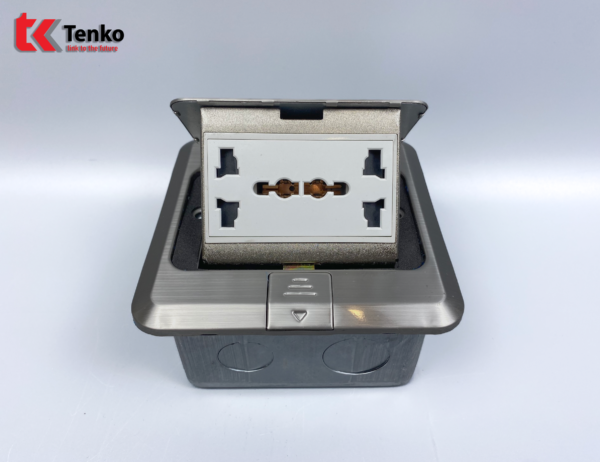 Ổ Cắm Điện Âm Sàn 3 Chấu Tenko TK-J02-13 Màu Bạc