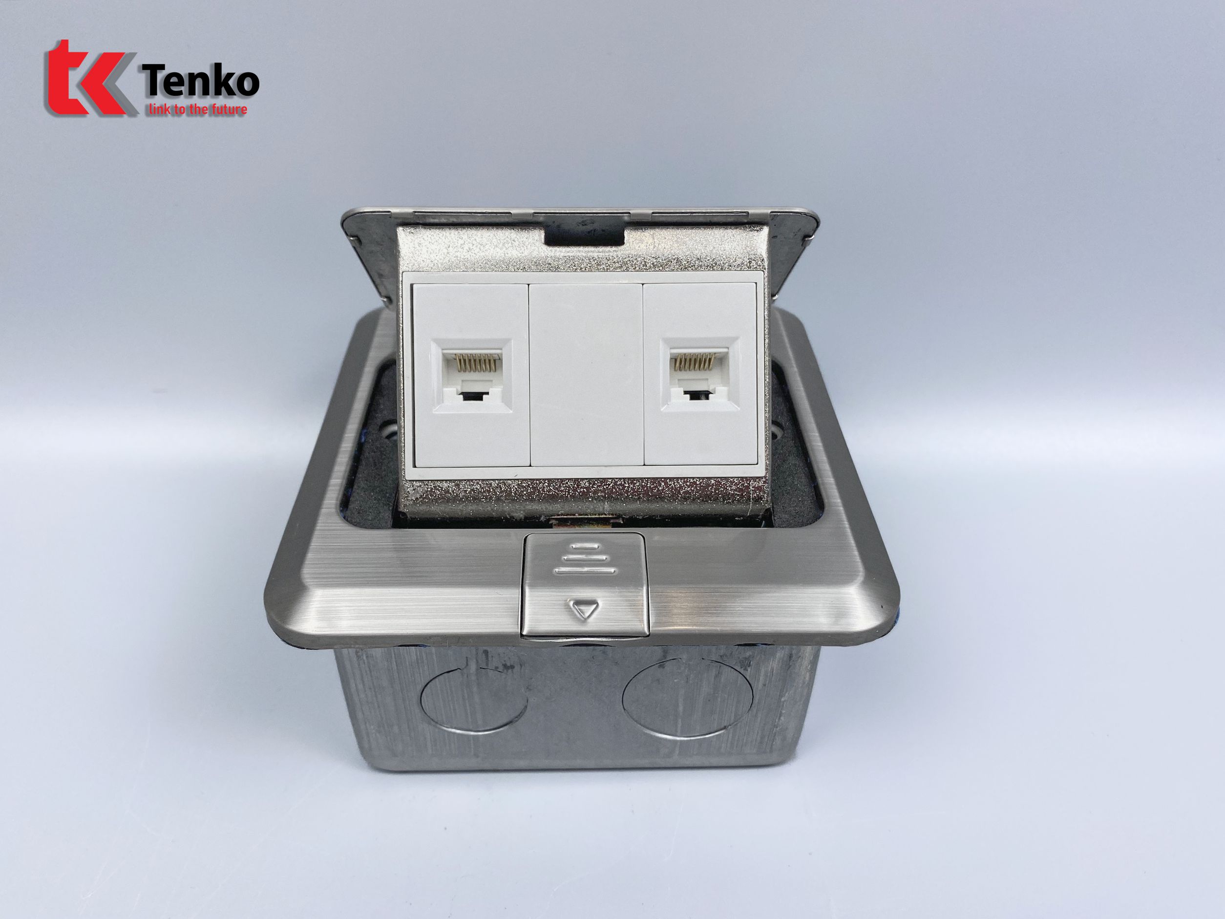 Ổ Cắm Điện Âm Sàn+LAN+Điện Thoại TK-J02-05 Bạc