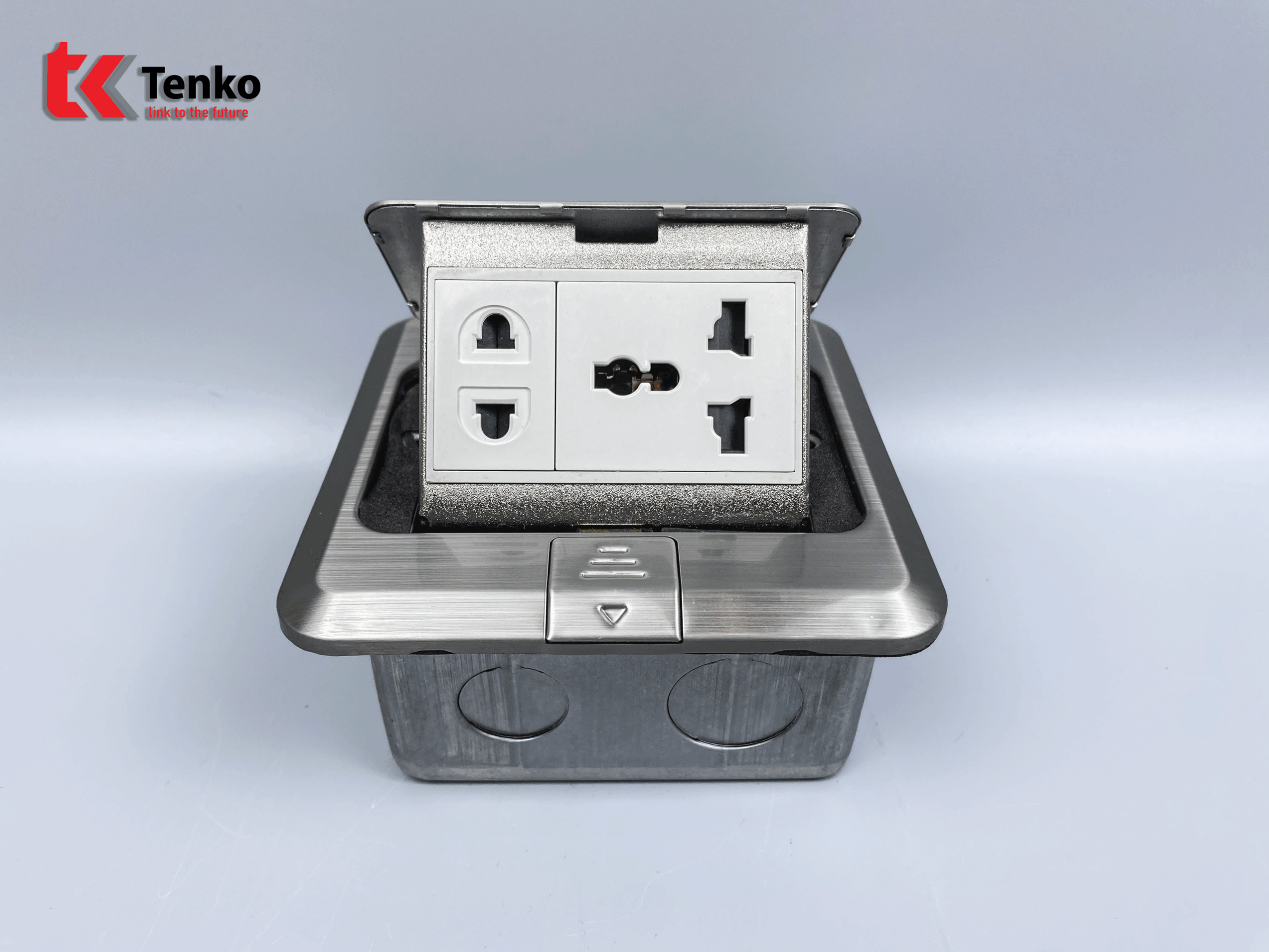 Ổ Cắm Điện Âm Sàn TENKO TK-J02-15 Màu Bạc Cao Cấp