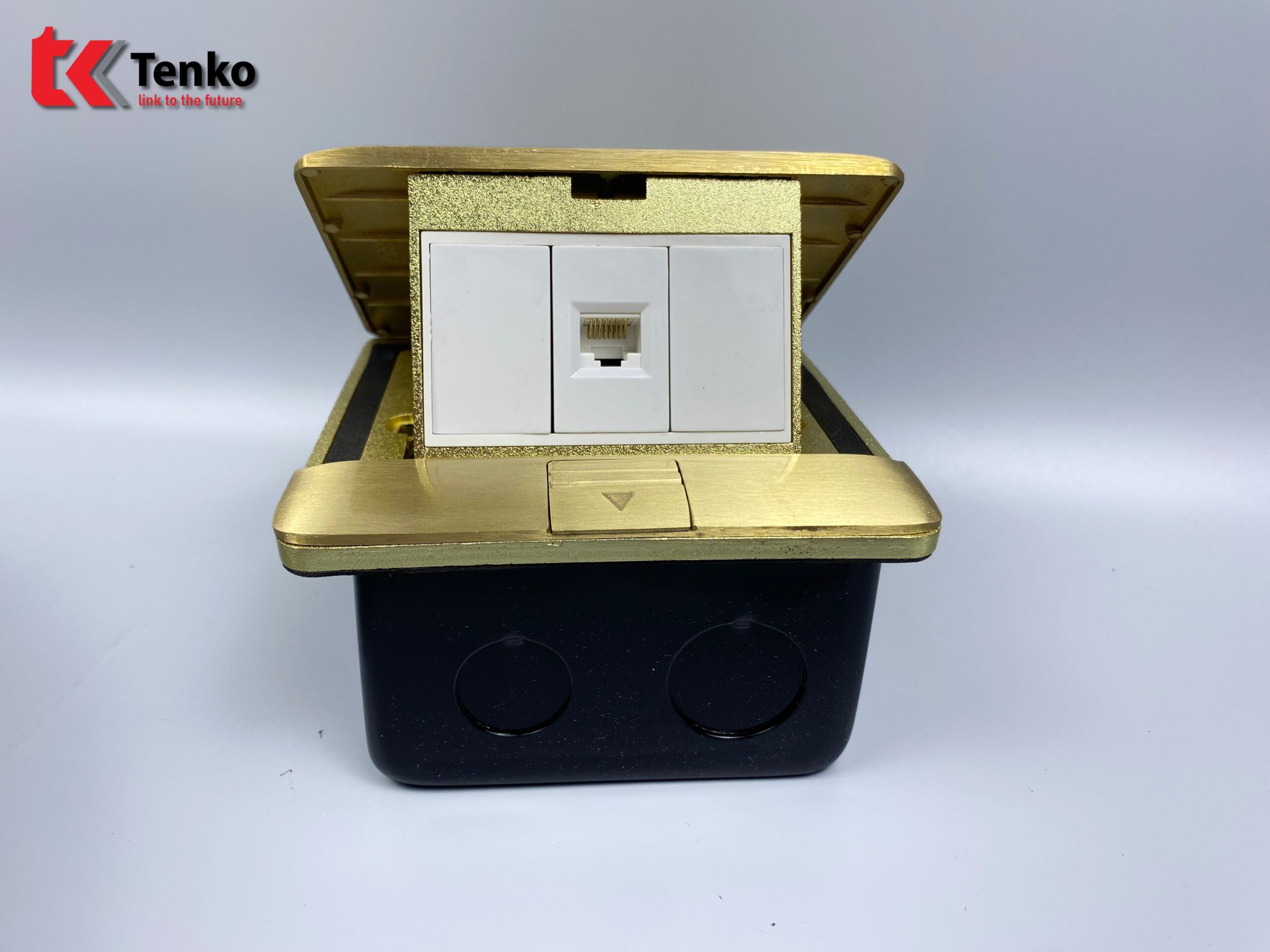 Ổ Cắm Âm Sàn Đồng Nguyên Khối 1 LAN TK-J05-07 Vàng