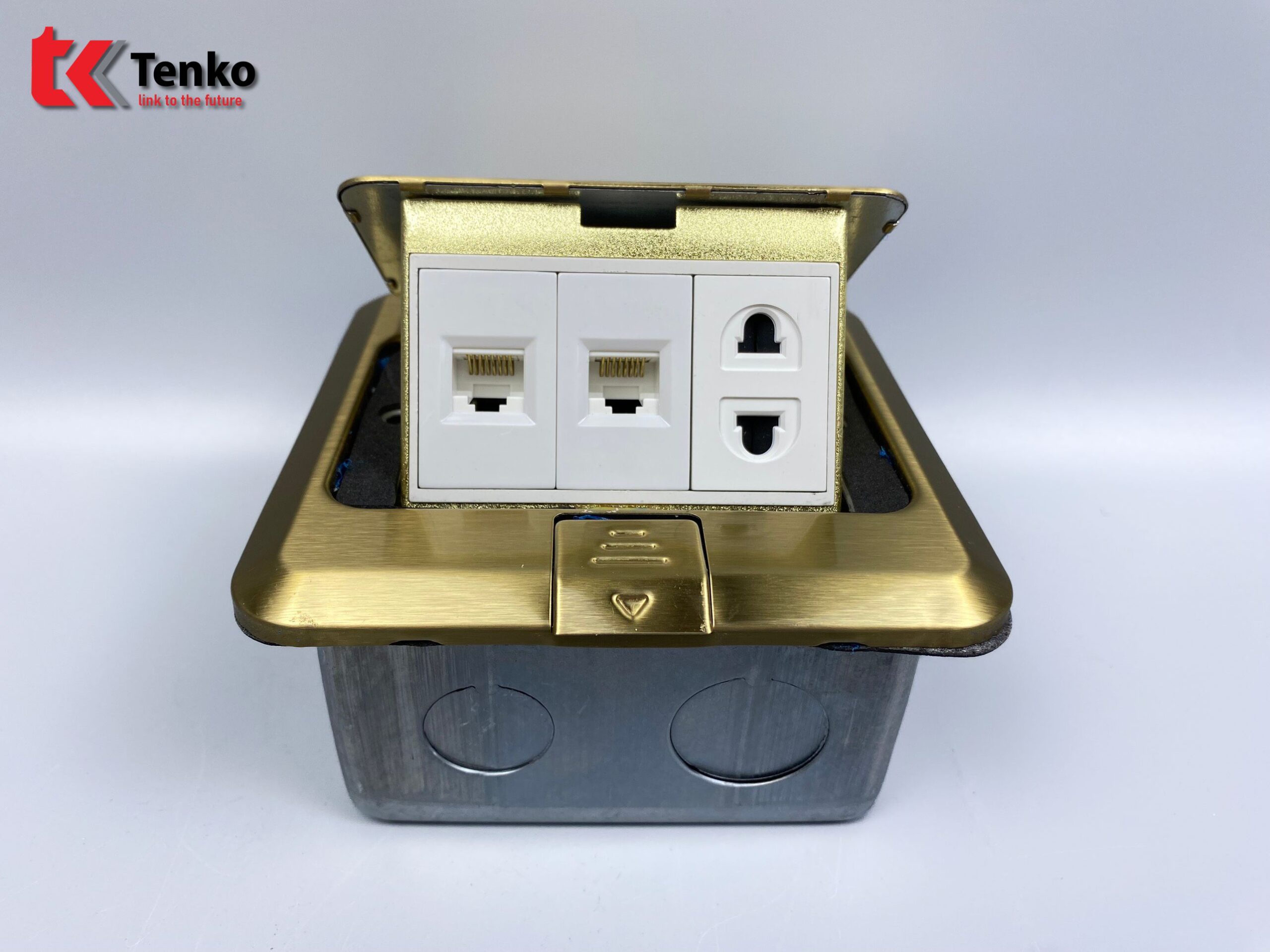 Ổ Cắm Điện Âm Sàn 2 Cổng LAN (RJ45) TK-J02-03 Vàng