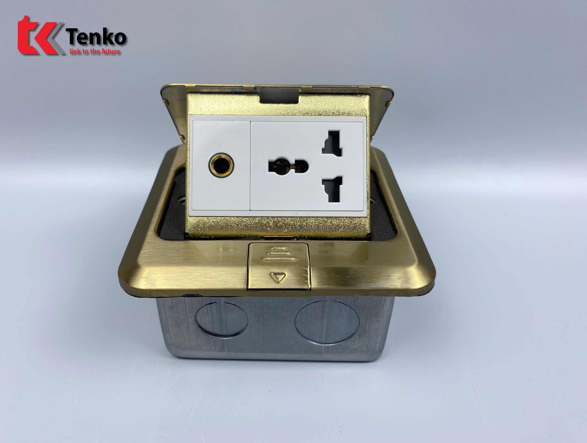 Ổ Cắm Âm Sàn TK-J02-21 Vàng 3 Chấu Kèm MIDI 8PIN