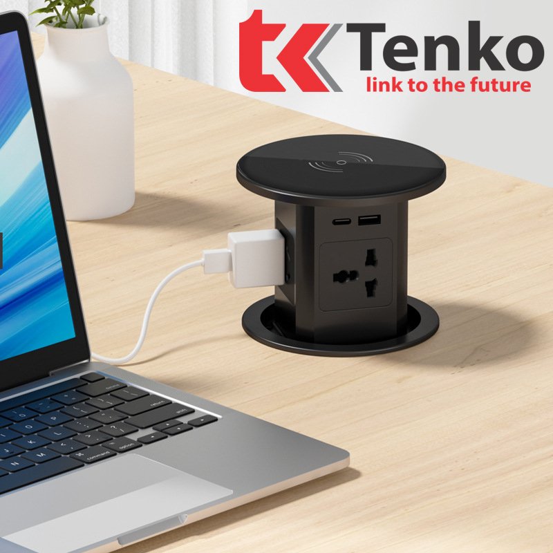 Ổ Điện &Acirc;m B&agrave;n Đảo BếpTK-HX10 Đen N&acirc;ng Hạ Thủy Lực